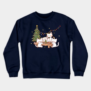 Christmas Party Cats Crewneck Sweatshirt